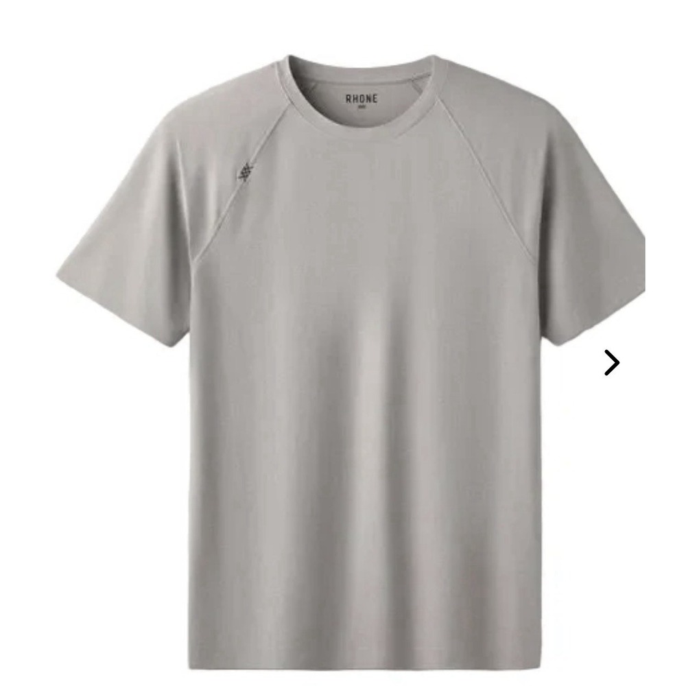 Rhone Reign Short Sleeve Performance Shirt Large UPF50 Slim Fit White Heather